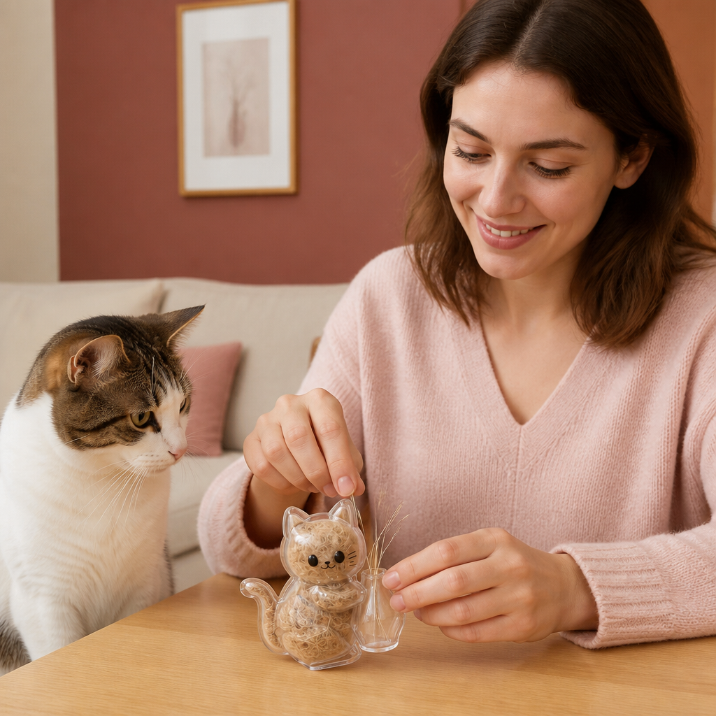 Katzenmagnet als Andenken an die Schnurrhaare – Erinnerung an Fell und Schnurrhaare