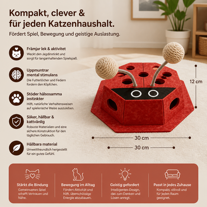 3-in-1-Puzzle-Spielzeug für Katzen in Form eines Marienkäfers