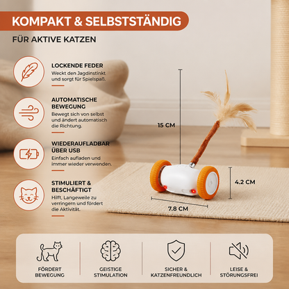 Selbstbewegendes Spielzeug mit Federn für Katzen