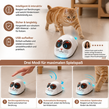 Berührungsgesteuertes intelligentes Katzenspielzeug in Roboterform