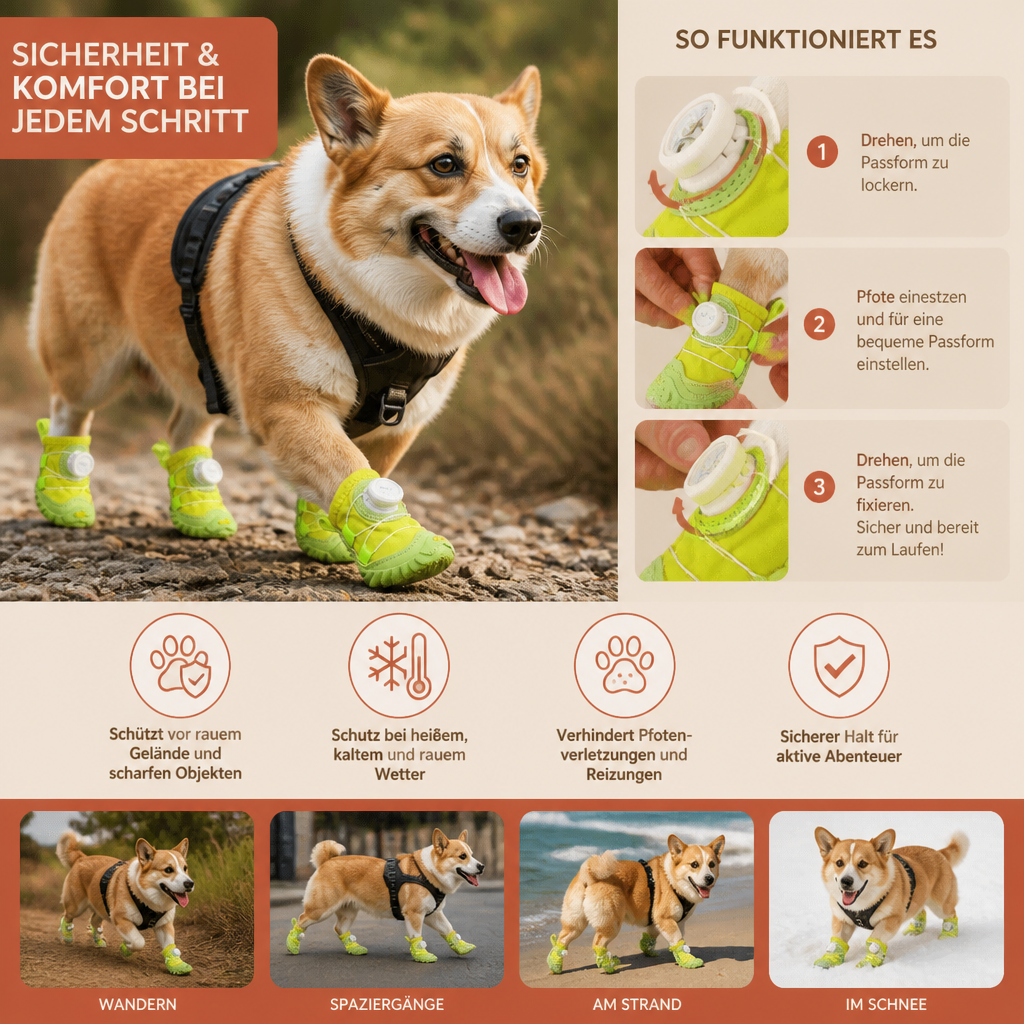 Schützende Hundeschuhe mit Verstellbaren Riemen für Komfortable Spaziergänge