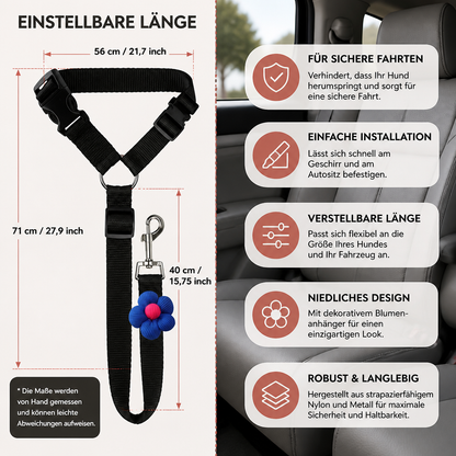 Verstellbarer Hunde Sicherheitsgurt für Sichere und Komfortable Autofahrten