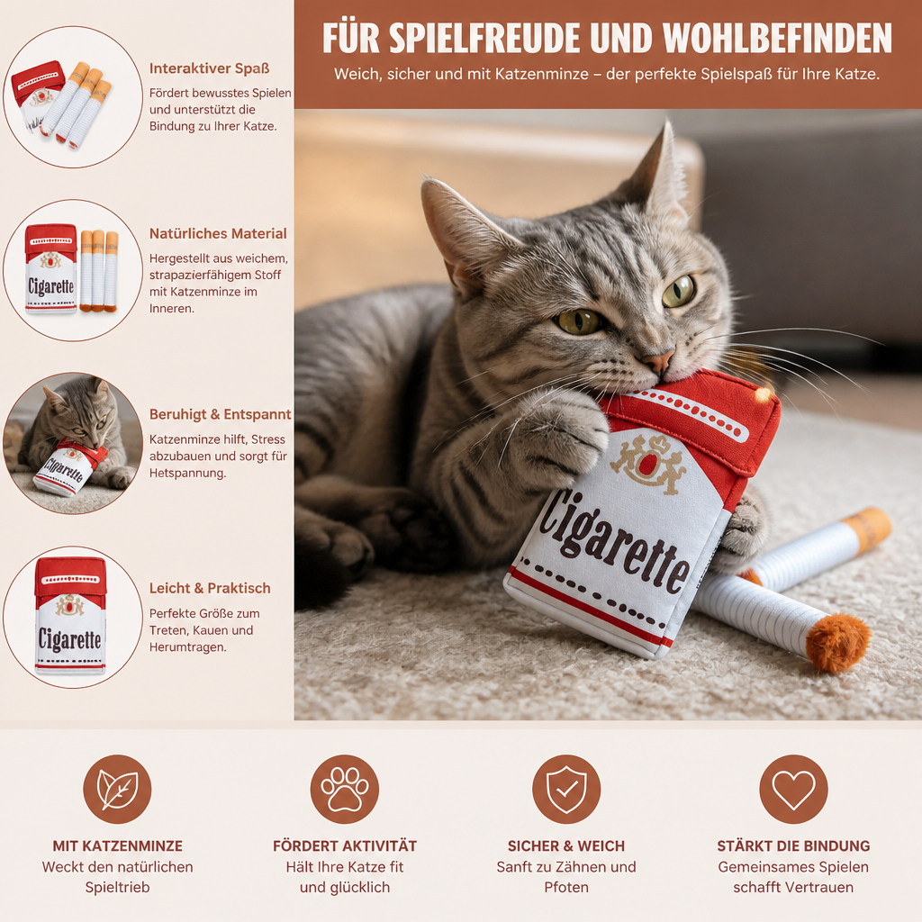 Zigarettenschachtel Katzenminze Spielzeug Set für Interaktiven Spielspaß