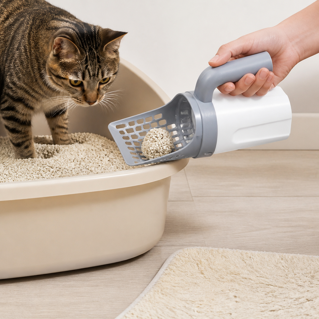 Katzenstreuschaufel mit Beutelhalter für Schnelle und Saubere Reinigung