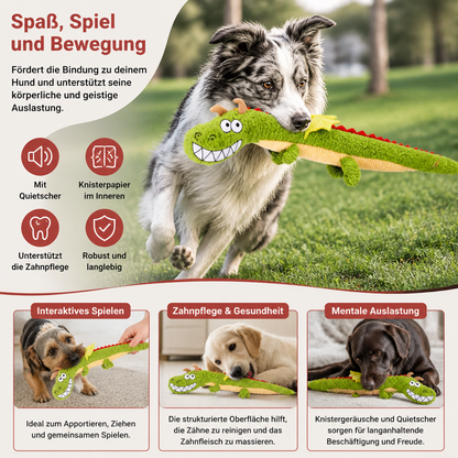 Robustes Plüsch-Drachen-Hundespielzeug – quietschendes Knister-Zerrspielzeug
