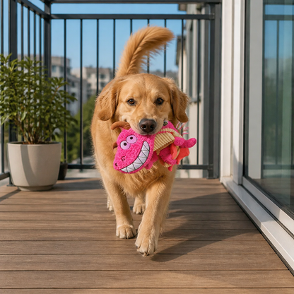 Robustes Plüsch-Drachen-Hundespielzeug – quietschendes Knister-Zerrspielzeug