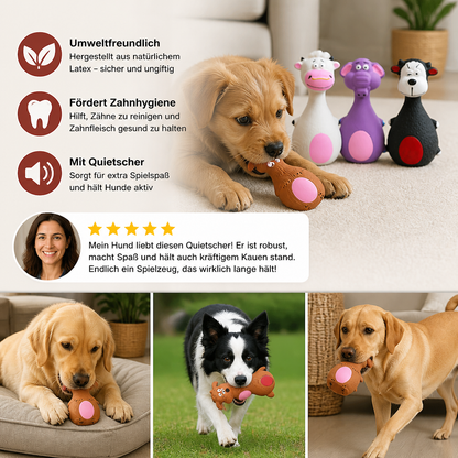 Robustes, umweltfreundliches Latex-Hundespielzeug mit Quietscher & Zahnpflege