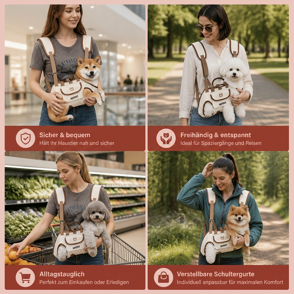 Verstellbare Haustier Schultertasche für Kleine Hunde und Katzen