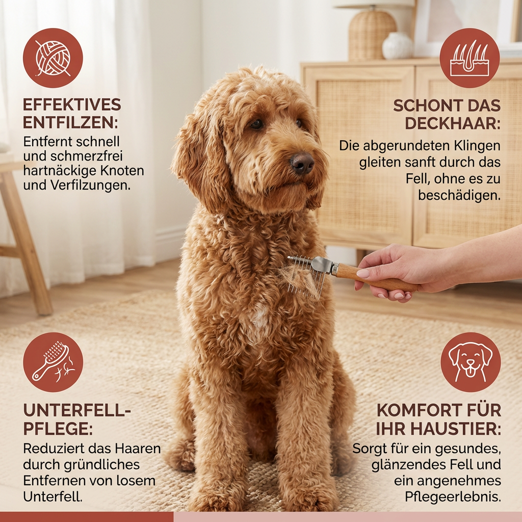 Haustier-Entfilzungskamm – Knotenlöser & Unterfellkamm