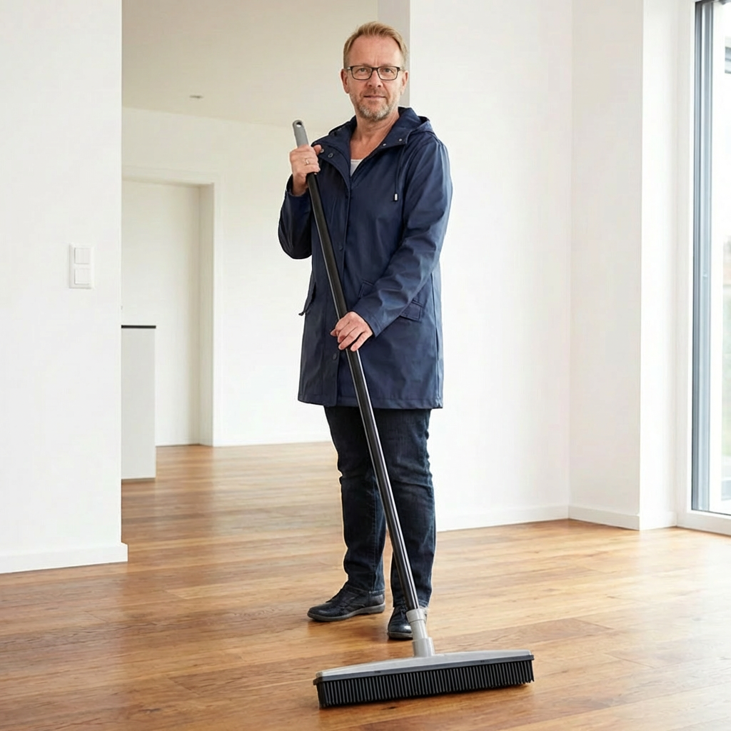 Tierhaar-Entferner Besen mit Teleskopstiel – Für Teppich, Sofa & Tierbetten