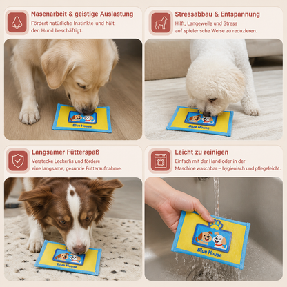 Langlebiges Schnüffelspielzeug für Hunde im Tuchbox Design – Mit Versteckfach & Quietschfunktion
