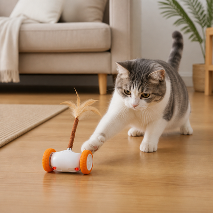 Selbstbewegendes Spielzeug mit Federn für Katzen