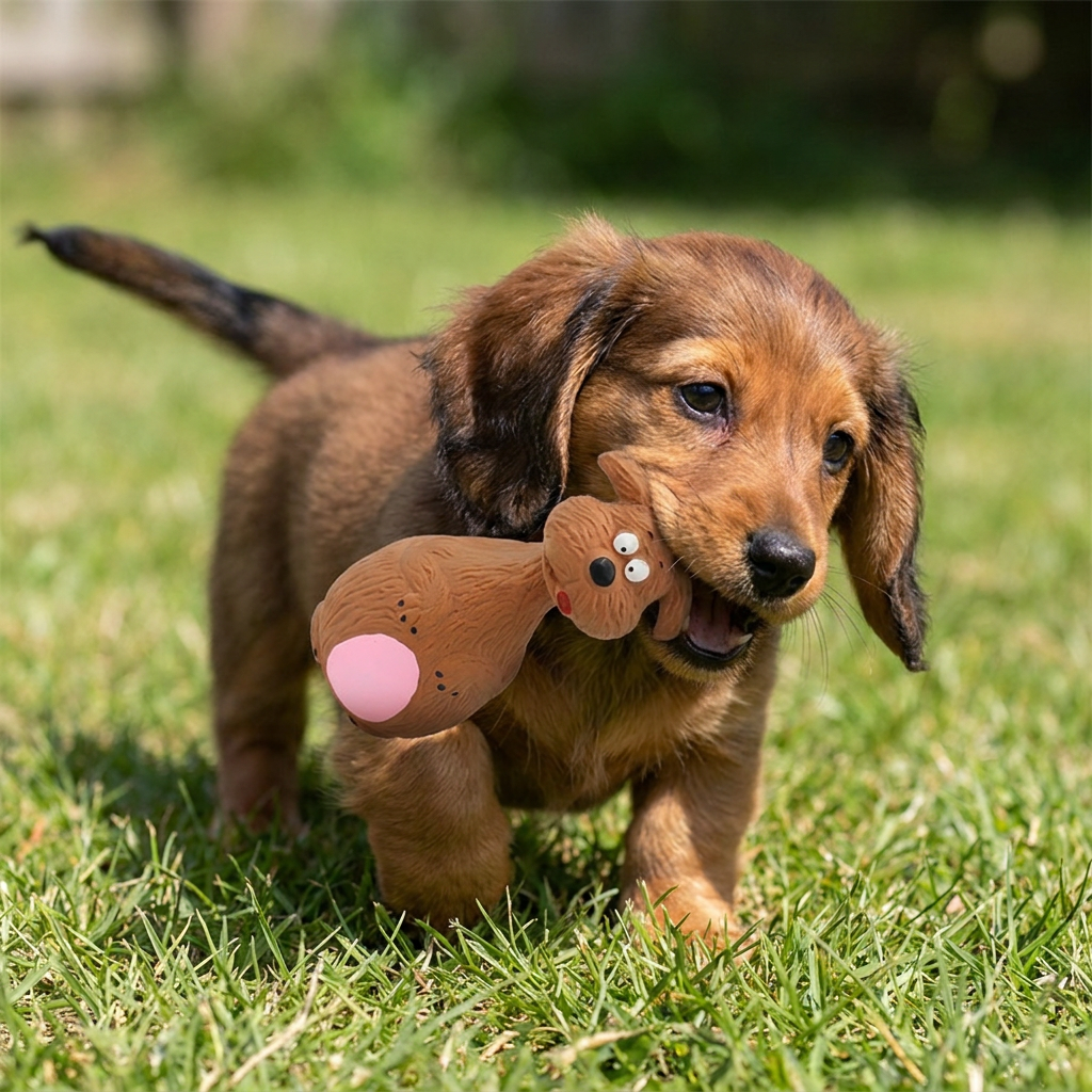 Robustes, umweltfreundliches Latex-Hundespielzeug mit Quietscher & Zahnpflege
