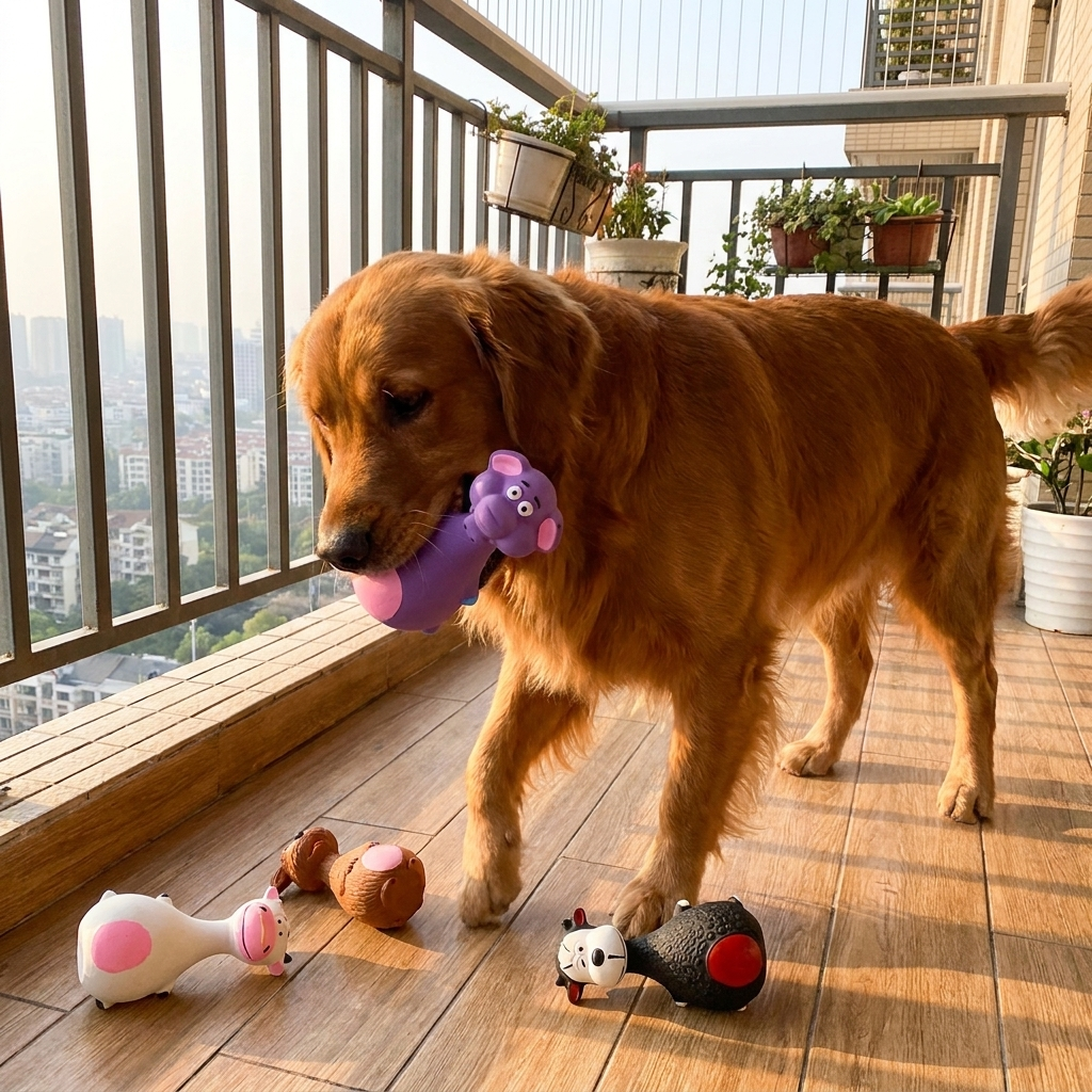 Robustes, umweltfreundliches Latex-Hundespielzeug mit Quietscher & Zahnpflege