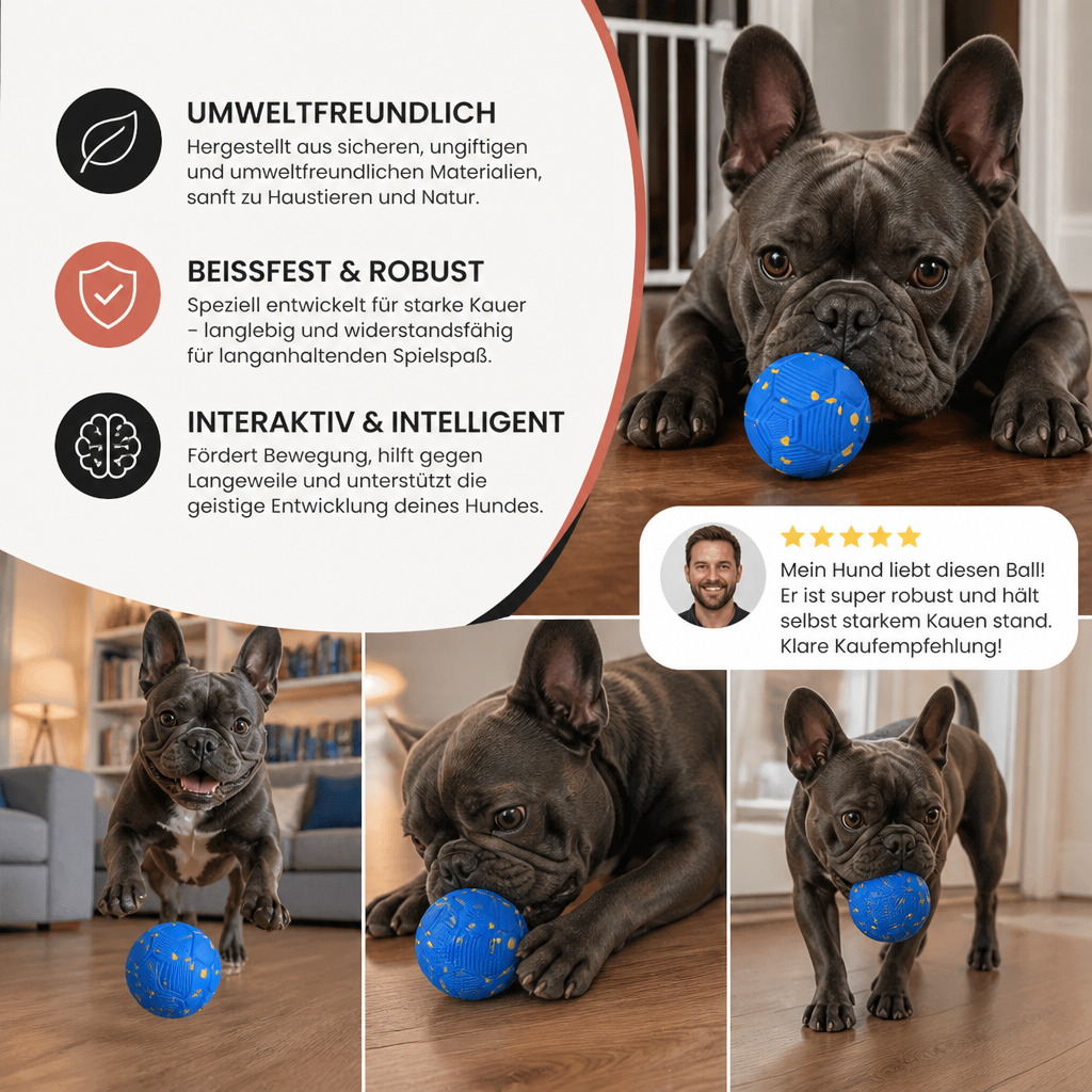 Umweltfreundlicher, bissfester, intelligenter, interaktiver, automatischer Hundeball