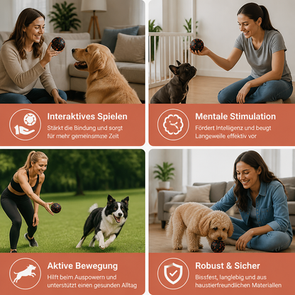 Umweltfreundlicher, bissfester, intelligenter, interaktiver, automatischer Hundeball