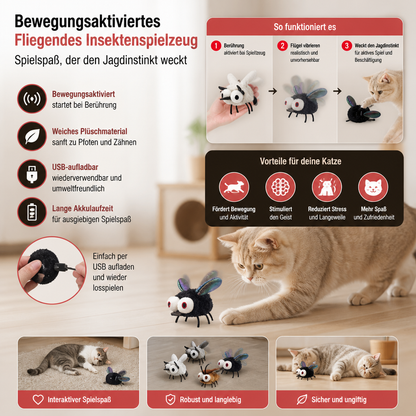 Bewegungsaktiviertes fliegendes Insektenspielzeug für Katzen