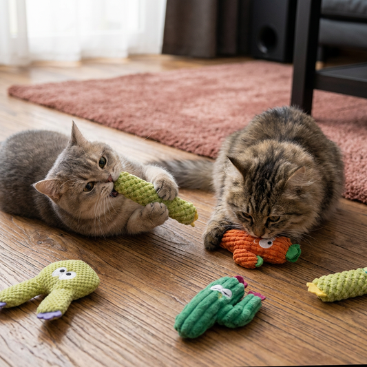 Mit Katzenminze gefülltes Kaktus-Zahnpflegespielzeug für Katzen