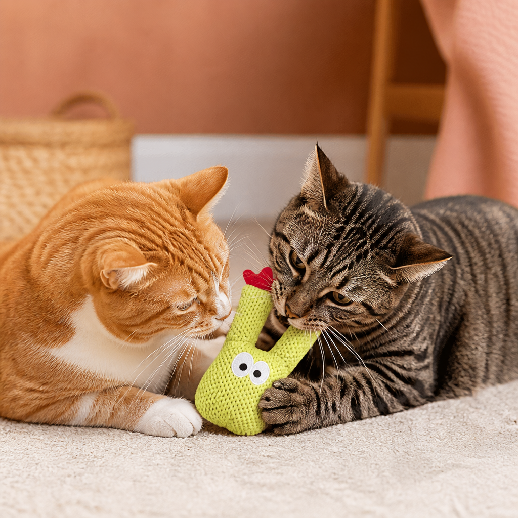 Mit Katzenminze gefülltes Kaktus-Zahnpflegespielzeug für Katzen