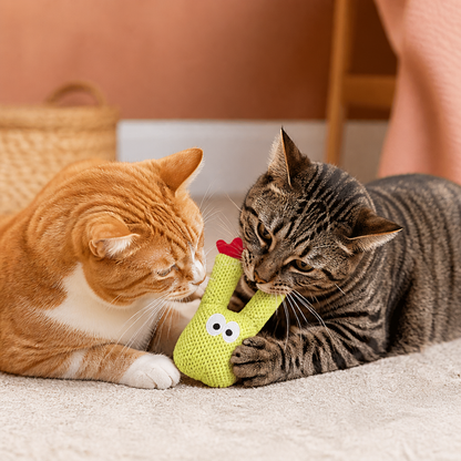 Mit Katzenminze gefülltes Kaktus-Zahnpflegespielzeug für Katzen