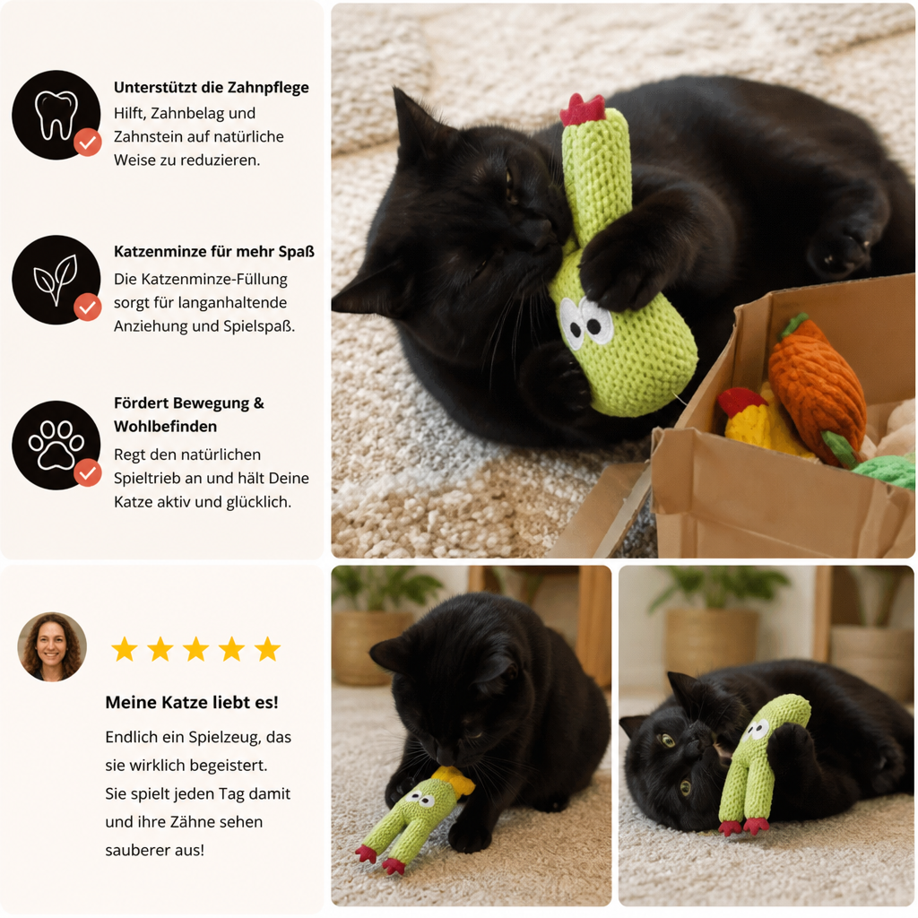 Mit Katzenminze gefülltes Kaktus-Zahnpflegespielzeug für Katzen