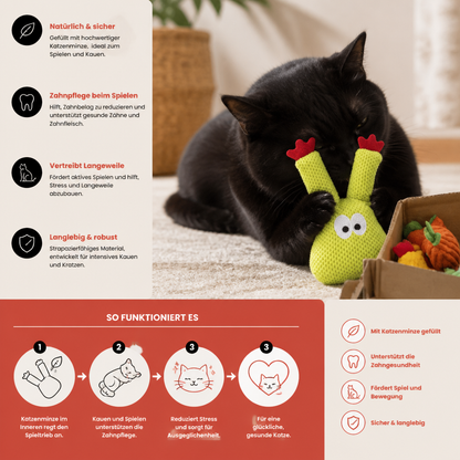 Mit Katzenminze gefülltes Kaktus-Zahnpflegespielzeug für Katzen
