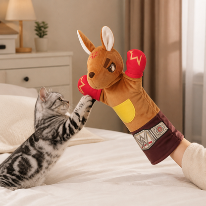 Interaktives Känguru-Box-Handpuppen-Spielzeug für Katzen