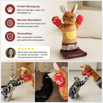 Interaktives Känguru-Box-Handpuppen-Spielzeug für Katzen
