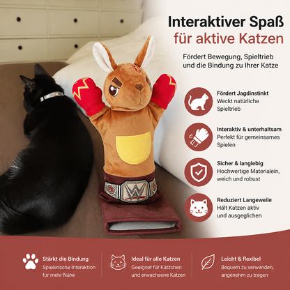 Interaktives Känguru-Box-Handpuppen-Spielzeug für Katzen