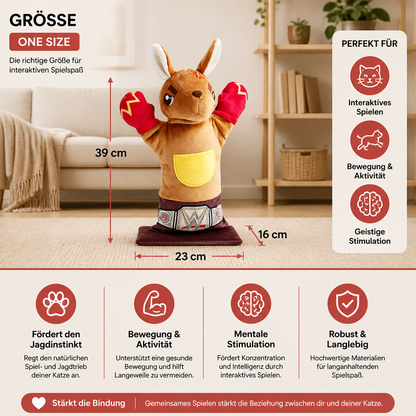 Interaktives Känguru-Box-Handpuppen-Spielzeug für Katzen