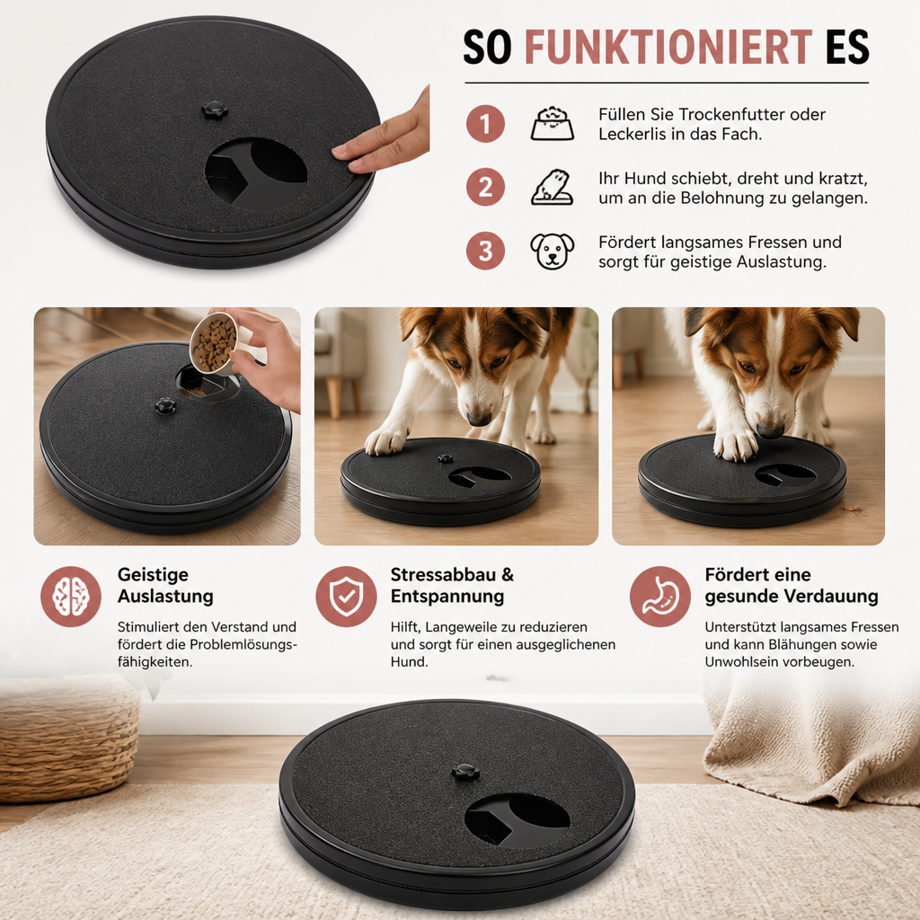 3-in-1 Interaktives Kratzspielzeug für Hunde mit Leckerli-Spender