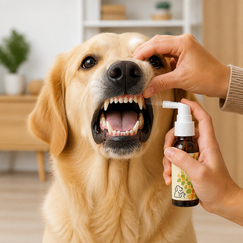 Zahnpflege-Spray gegen Zahnstein für Hunde – Hilft, Plaque zu reduzieren & den Atem zu erfrischen
