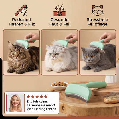 Unterwollrechen für Katzen – Extra breites Fellpflegewerkzeug für lose Haare & langes Fell