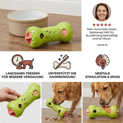 3-in-1 Hundespielzeug – Slow Feeder, Snackspender & Zahnpflege