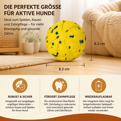 Interaktiver, wiederaufladbarer Hundeball – intelligentes Roll- und Zahnpflege-Kauspielzeug