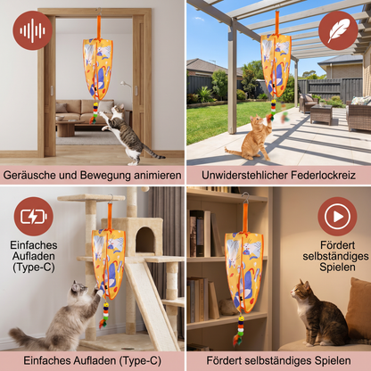 Automatisches hängendes Katzenspielzeug mit Federlockern und Geräuschen