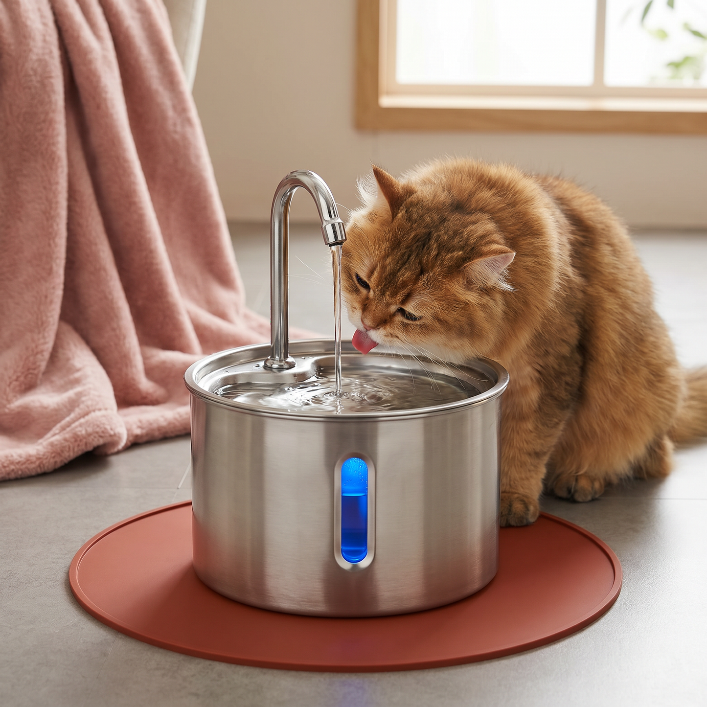 Intelligenter, antibakterieller Trinkbrunnen aus Edelstahl für Haustiere – 4 l, extrem leise, für eine bessere Flüssigkeitszufuhr und Gesundheit Ihres Haustieres
