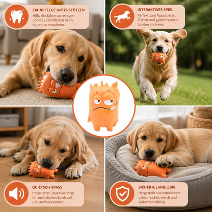 Langlebiges Quietsch-Hundespielzeug aus natürlichem Monster-Latex zur Zahnpflege