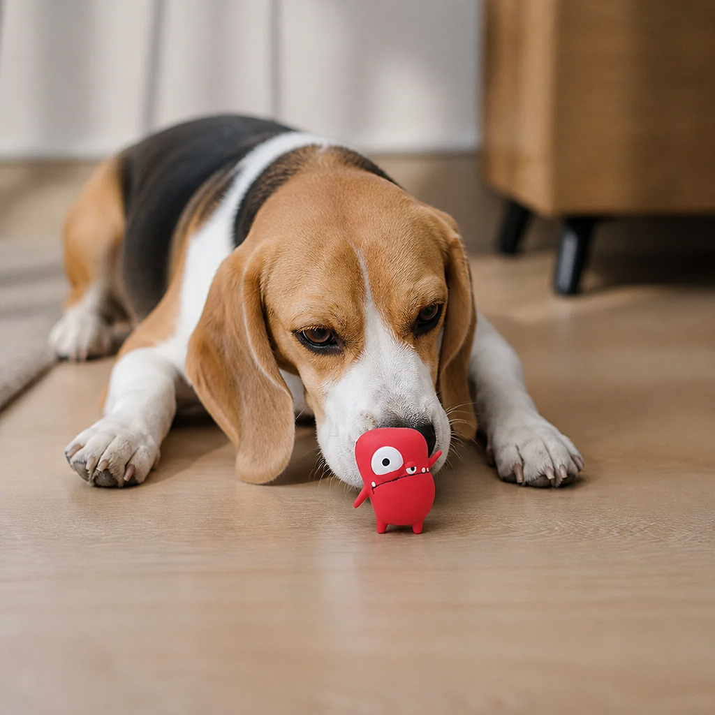 Langlebiges Quietsch-Hundespielzeug aus natürlichem Monster-Latex zur Zahnpflege