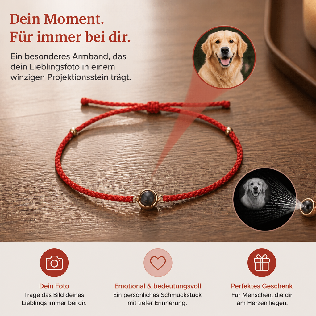 Personalisiertes Haustier-Foto-Projektionsarmband mit Erinnerungswert