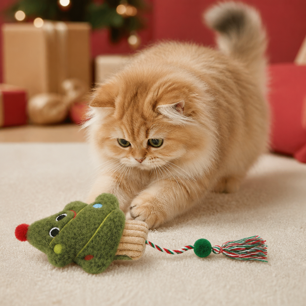 Weihnachtliches Katzenminze-Seilspielzeug für Katzen