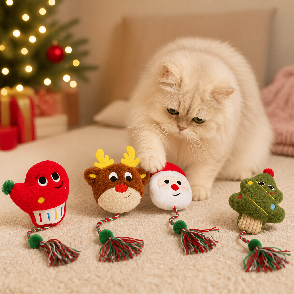 Weihnachtliches Katzenminze-Seilspielzeug für Katzen