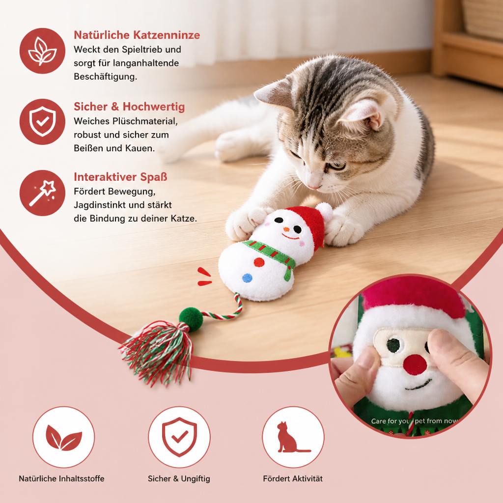 Weihnachtliches Katzenminze-Seilspielzeug für Katzen
