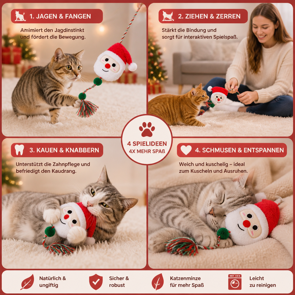 Weihnachtliches Katzenminze-Seilspielzeug für Katzen