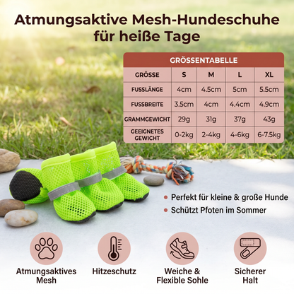 Atmungsaktive Mesh-Hundeschuhe für heiße Tage – mit weicher Sohle für kleine & große Hunde