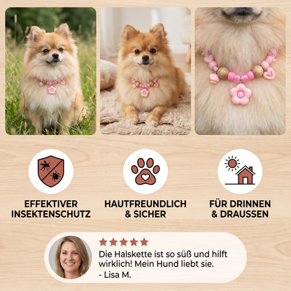 Niedliche Halskette mit Insektenschutz für Hunde