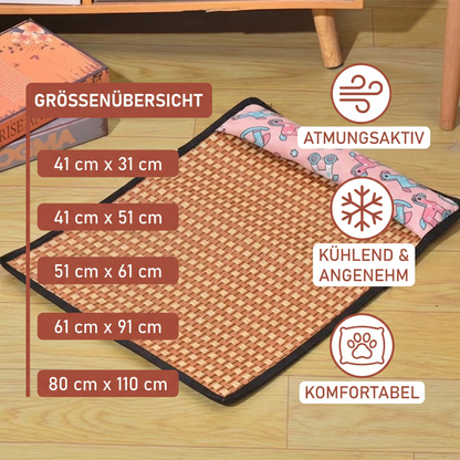 Atmungsaktive Kühlmatte aus Rattan für Hunde