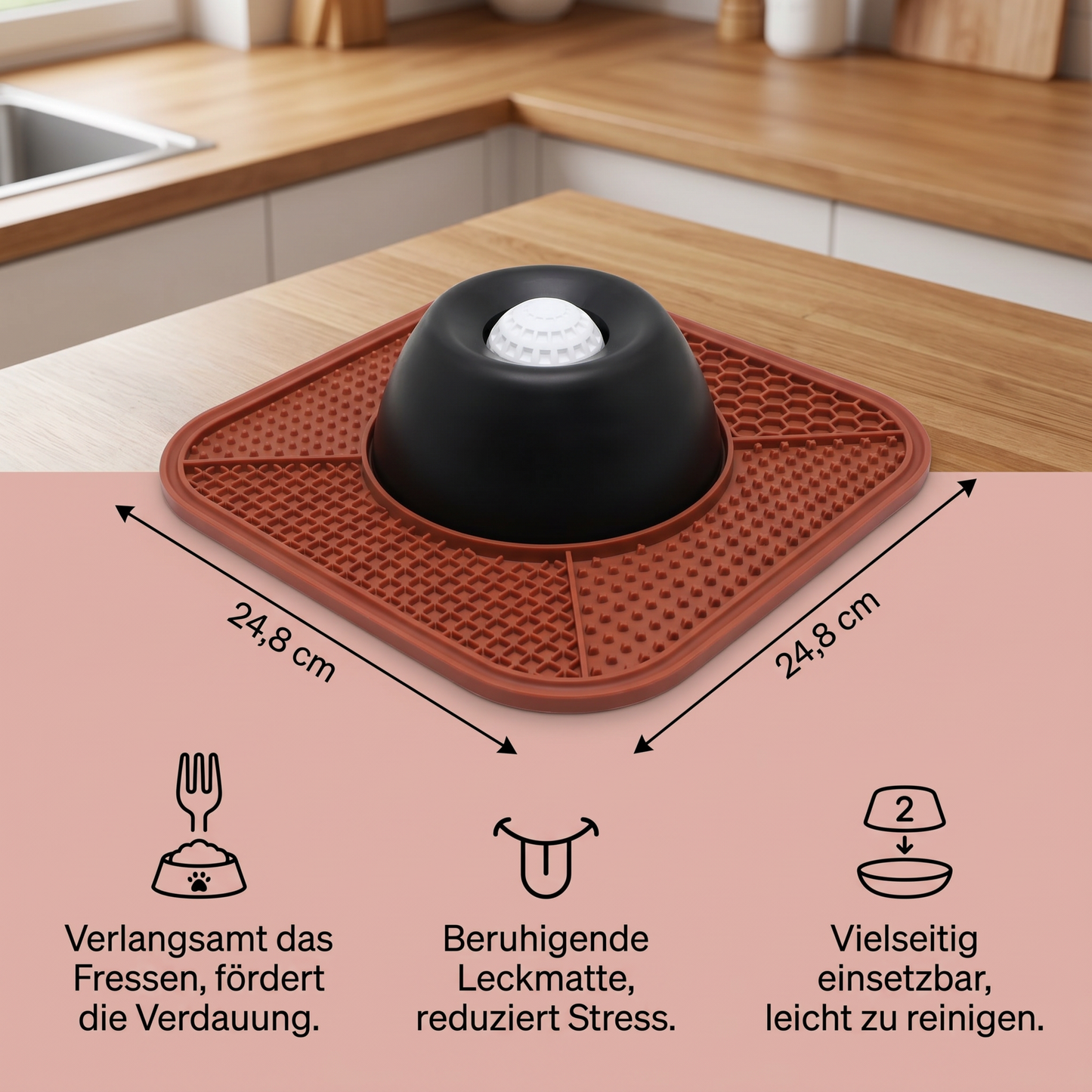 2-in-1-Slow-Feeder-Hundenapf mit Leckmatte