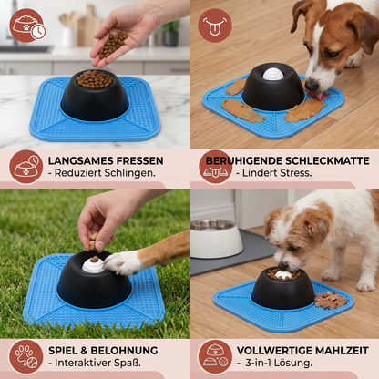 2-in-1-Slow-Feeder-Hundenapf mit Leckmatte