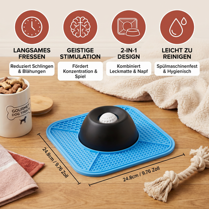 2-in-1-Slow-Feeder-Hundenapf mit Leckmatte